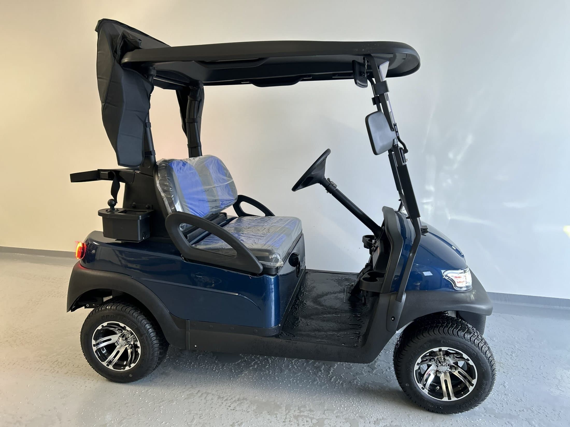 Excar Classic 2 sæta golfbíll - Blár - svört sæti